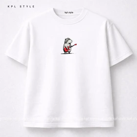 تیشرت باکسی طرح گیتار 100٪ پنبه | بدون آبرفت | کد 1444