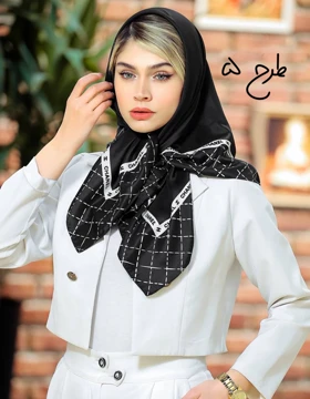 روسری ابریشم توییل مشکی 3511