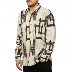 پیراهن آستین بلند طرح دار مردانه مدل 610312