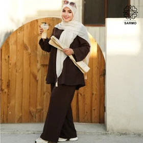 تونیک و شلوار ونوس قهوه ای