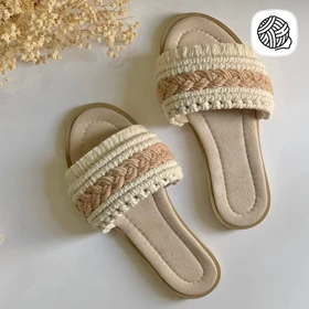 صندل زنانه مکرومه بافی مدل نیلا