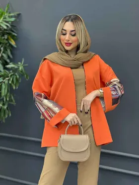 مانتو آستین پاکتی طرح دار