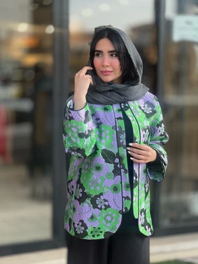 مانتو طرح برجسته گل‌دار کد 810