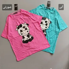 تیشرت لش زنانه طرح گاو 38 تا 46