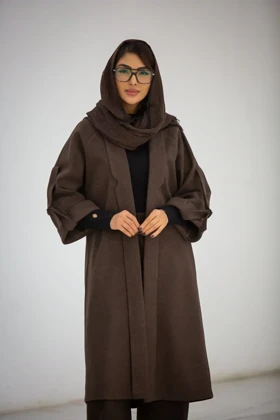 پالتو فوتر یقه دالی (قهوه ای)