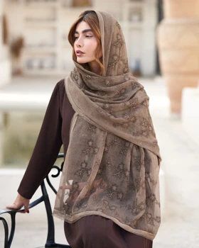 شال نخی گل‌دار 20681