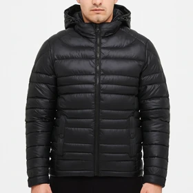 کاپشن پر مردانه سیلیکونی مشکی استایل گرم و شیک مناسب زمستان کد 27710