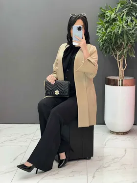 مانتو مزونی یقه دکمه دار