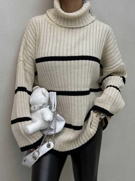 بافت یقه اسکی نواردار