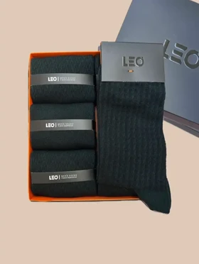 پک جوراب ساق بلند مردانه کلاسیک طرح دار LEO کد 141