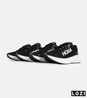 کفش کتانی طوسی مشکی سفید HOKA