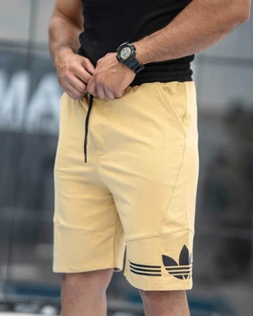 شلوارک آدیداس نخودی نخ پنبه