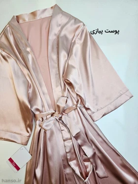 لباس خواب ساتن زنانه روبدوشامبر اما EMA