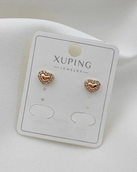 گوشواره میخی قلب دور نگین ژوپینگ