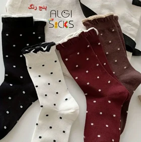 جوراب زنانه ساق‌دار فانتزی خال دار