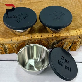 پیاله استیل 100 میل دربدار 3 عددی لیمون