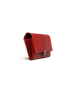 کیف پول چرم زنانه طرح کروکودیل باجعبه mrch 30014