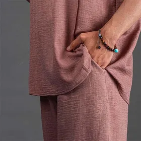 تیشرت یقه فرنچشلوارک.آجری