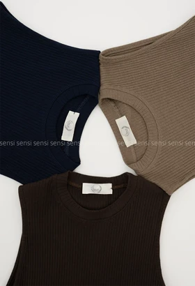 تاپ یقه گرد کبریتی کشی کد1005332