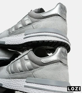 کفش کتانی مردانه طوسی نقره ای ADIDAS ZX 500
