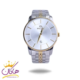 ساعت مچی سولیدا مردانه فلزی نقره ای طلایی G2135/7