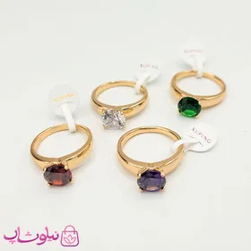 انگشتر دخترانه سولیتر ژوپینگ نگین رنگی