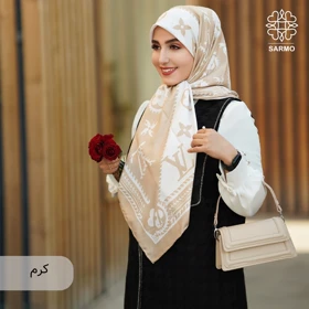 روسری ابریشم کجراه لوورا (کرم)