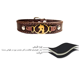 دستبند چرم وارک طرح نماد ماه بهمن مدل برسام کد rb245