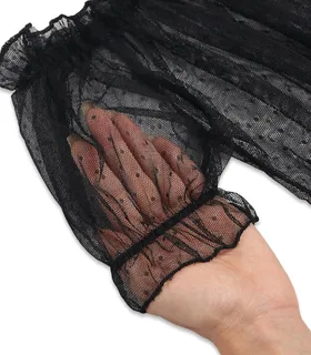 ست شورت اسلیپ و نیم‌تنه آستین کوتاه توری Papillon پاپیلون طرح خال‌خالی ریز کد 1007
