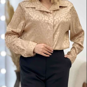 شومیز زنانه پلنگی حریر ساتن