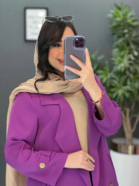 مانتو کتی دکمه طلایی آستین پاگن