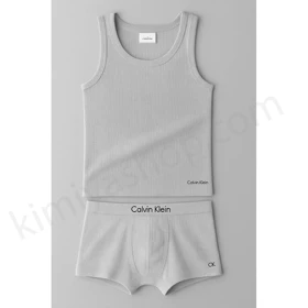 ست رکابی و شورت مردانه کلوین کلاین (CK) طوسی – نخ پنبه کبریتی درجه یک