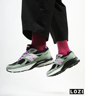 کفش کتانی سبز مشکی بنفش NEW BALANCE 990