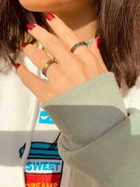 انگشتر تیغ تیغی هولوگرامی استیل