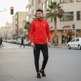 پکیج ست سویشرت شلوار پرسپولیس مردانه مدلJ92 +کفش ورزشی مردانه Nike مدل Tigo زیره قرمز