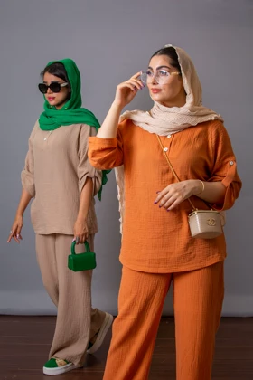 مانتو شلوار لینن پنبه رستا