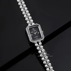 ساعت کارتیه بند مروارید Cartier A80 (مشکی)