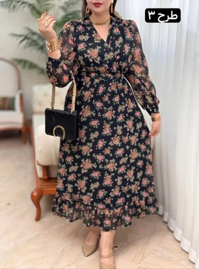 پیراهن حریر پایین چین 3276