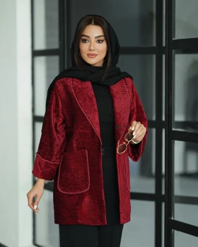 کت مخمل مروارید دوزی مزونی