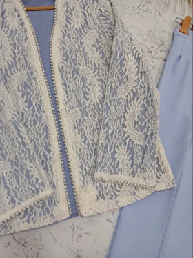 کت شلوار مزونی دانتل گیپوری