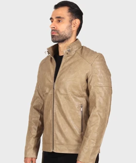 کت چرم مردانه ساده 8822