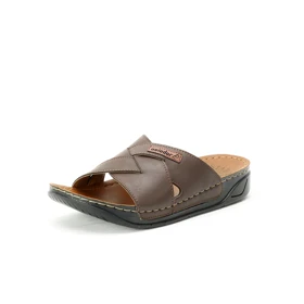 دمپایی چرم مردانه آسیادار مدل رایکا 205