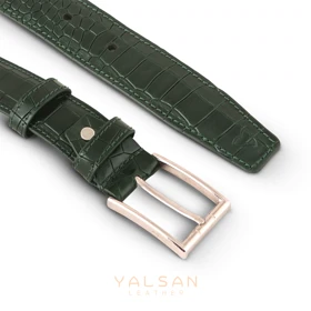 کمربند مردانه چرم یلسان مدل کایا کد 020-PRM (سبز)