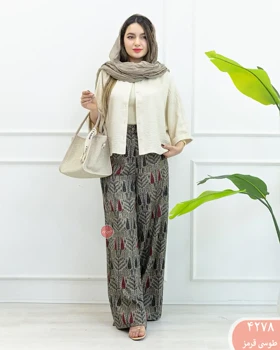 شلوار بگ طرح دار 4278