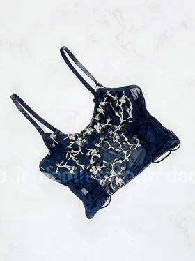 کراپ تاپ مجلسی فنر دار دانتل طرح برگ