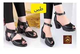 صندل زنانه طبی اداری و مجلسی پاشنه‌دار جلو باز درنا