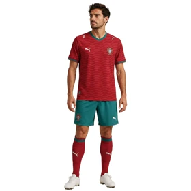 ست تیشرت و شلوارک اسپرت پرتغال جام جهانی کیت World Cup-2026 زرشکی