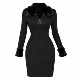 تونیک یقه و آستین خزدار فانریپ برند میناز کد 398