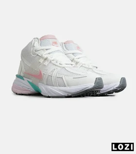 کفش کتانی ساق‌دار مردانه و زنانه سفید صورتی Nike Cushlon V2K مدل 7703