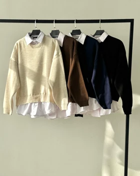 بلوز بافت یقه شومیزی کد 150091